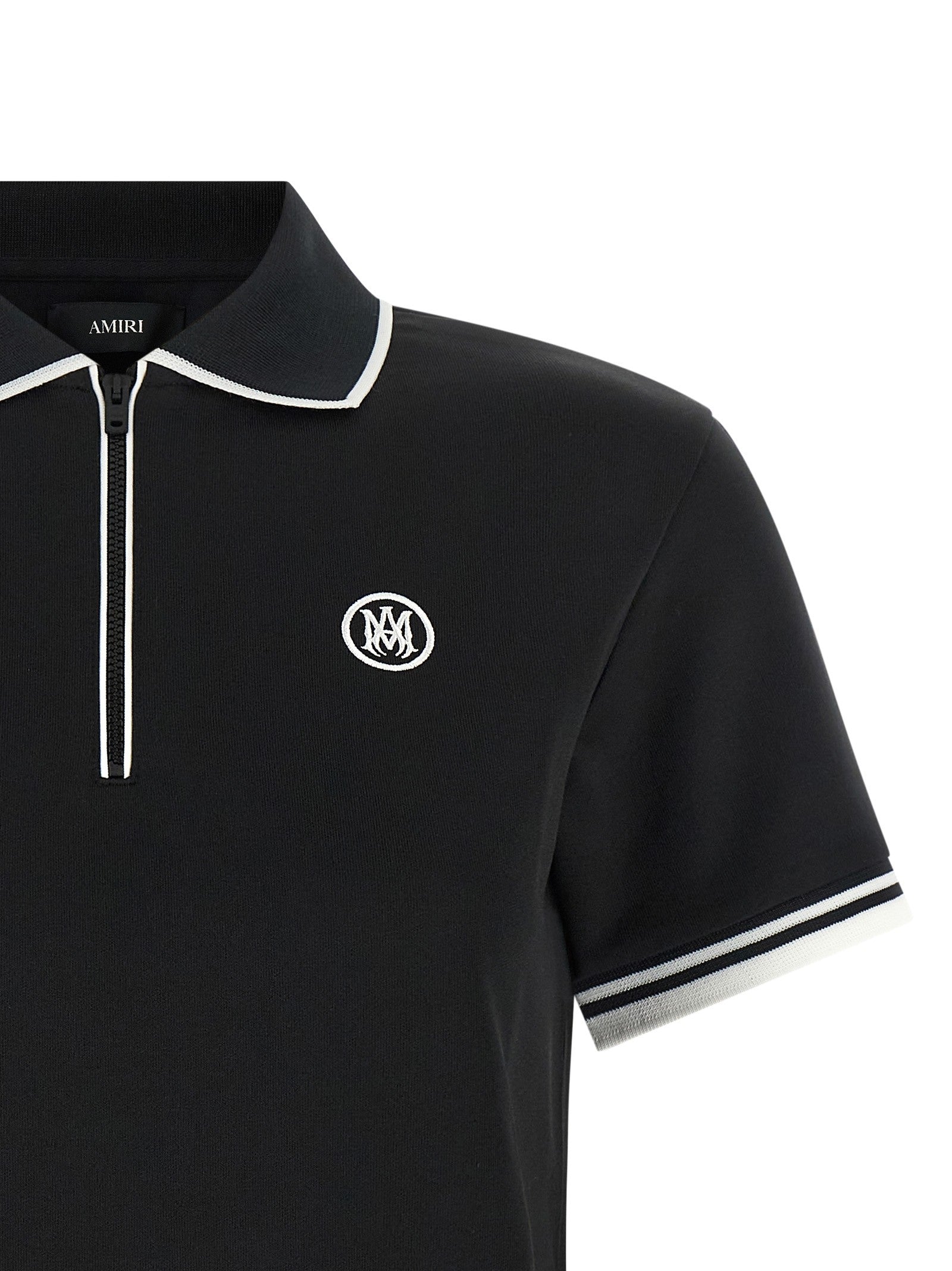 AMIRI Zipped Polo Shirt Black