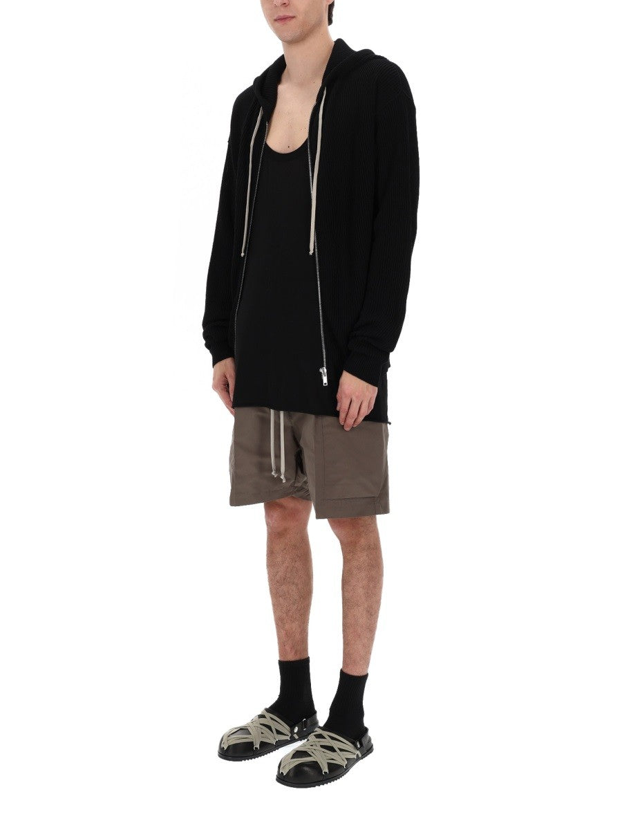 Rick Owens Men's Zipper Hooded Shirt Black