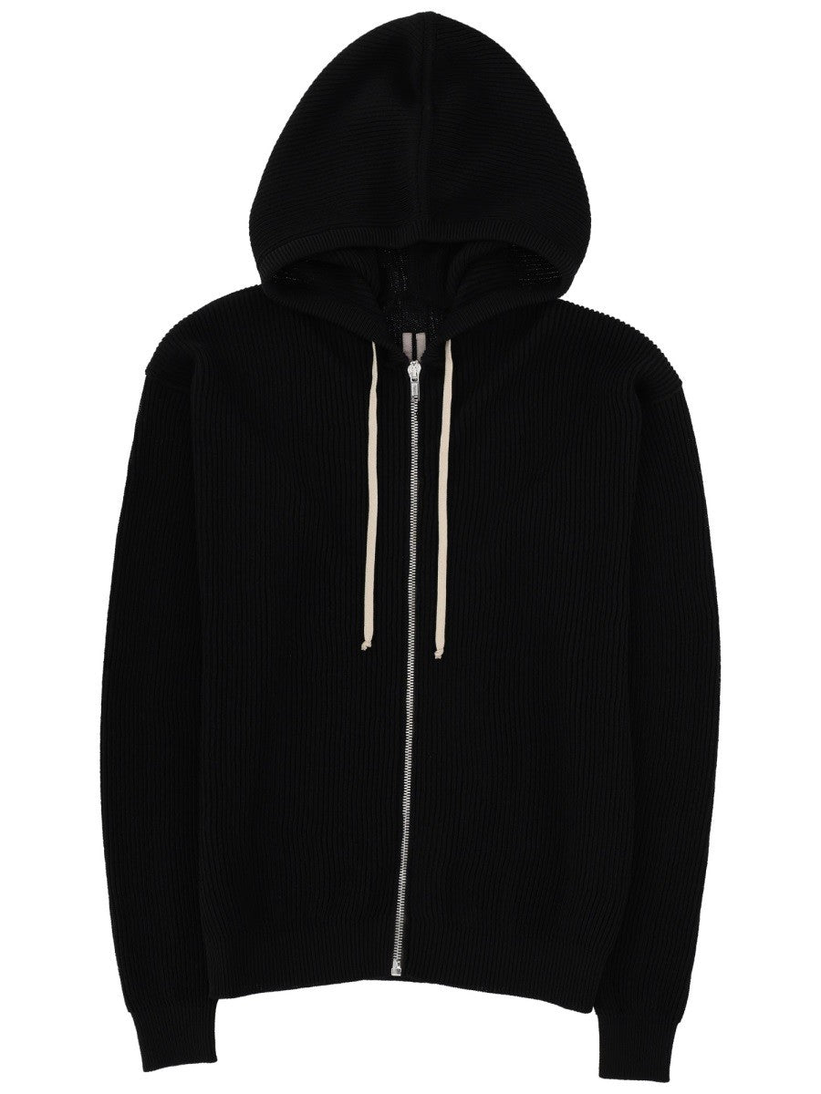 Rick Owens Men's Zipper Hooded Shirt Black