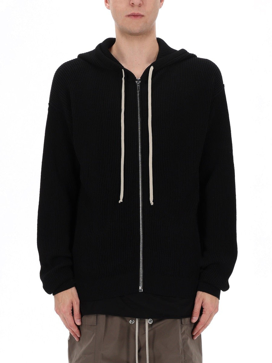 Rick Owens Men's Zipper Hooded Shirt Black