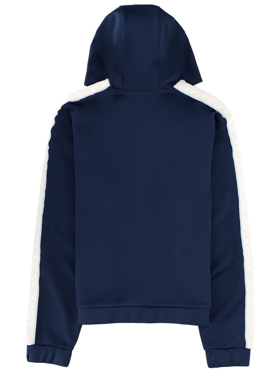 Casablanca Men's Zipper Hoodie Blue, view 3