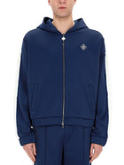 Casablanca Men's Zipper Hoodie Blue, view 4