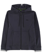 BOSS Men's Zipper Hoodie Blue