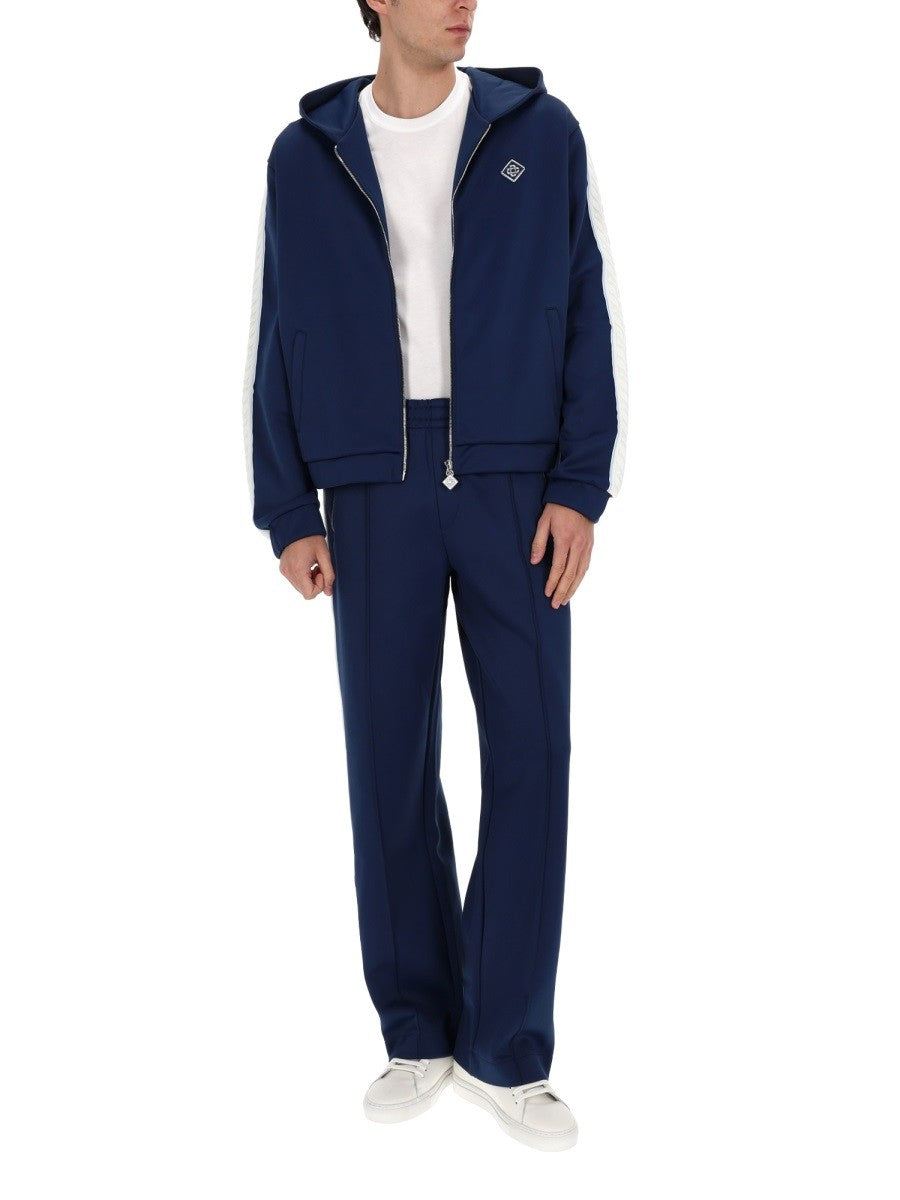 Casablanca Men's Zipper Hoodie Blue, view 2