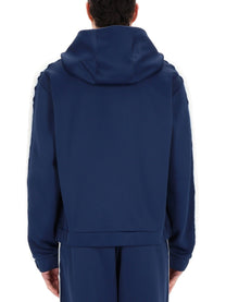 Casablanca Men's Zipper Hoodie Blue, view 5