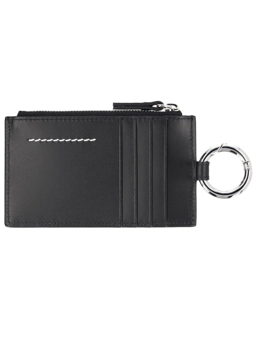 MM6 Maison Margiela Unisex Zippered Card Holder Black