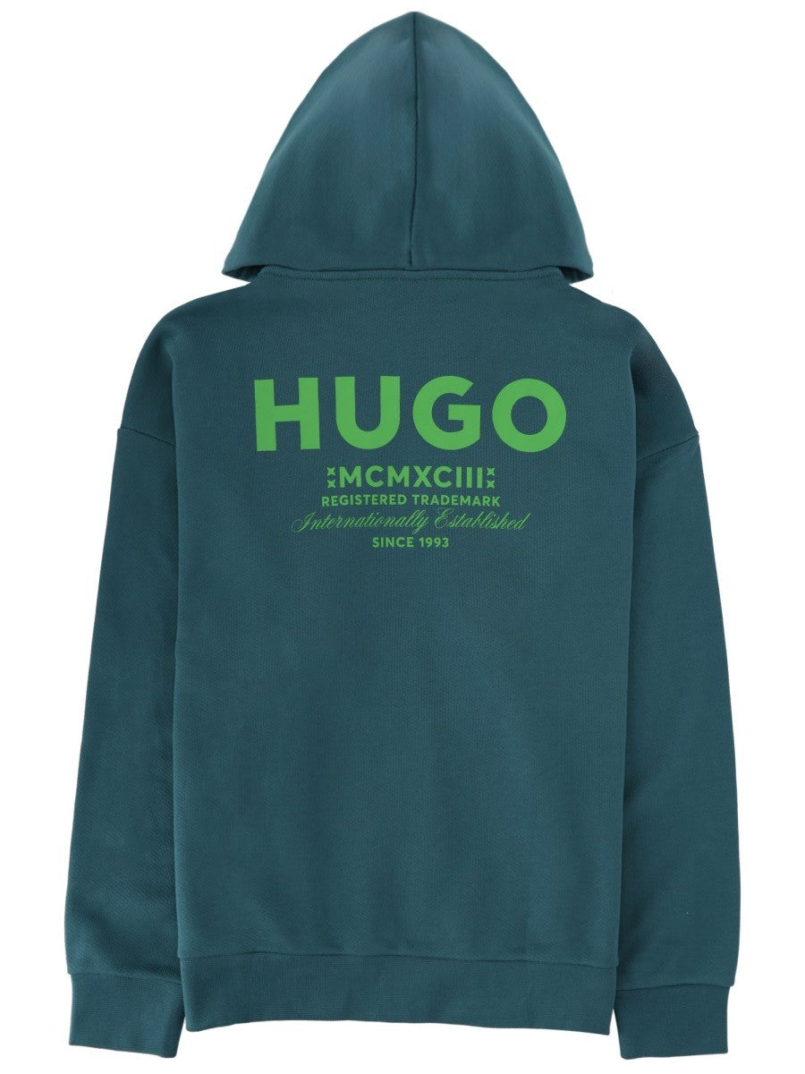 HUGO BOSS Men's Zippered Sweatshirt Green