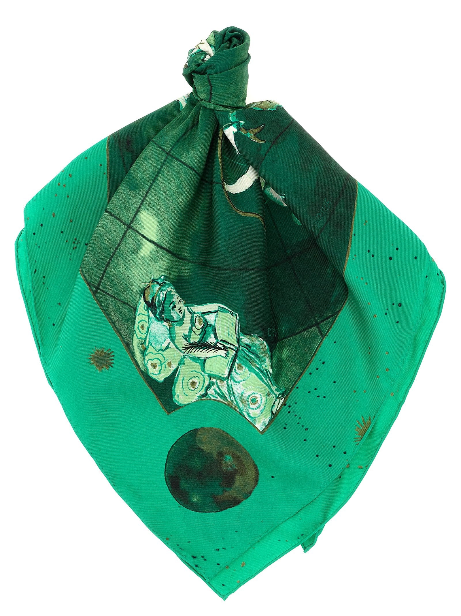 Diane Von Furstenberg Zodiac Flag Scarf Green