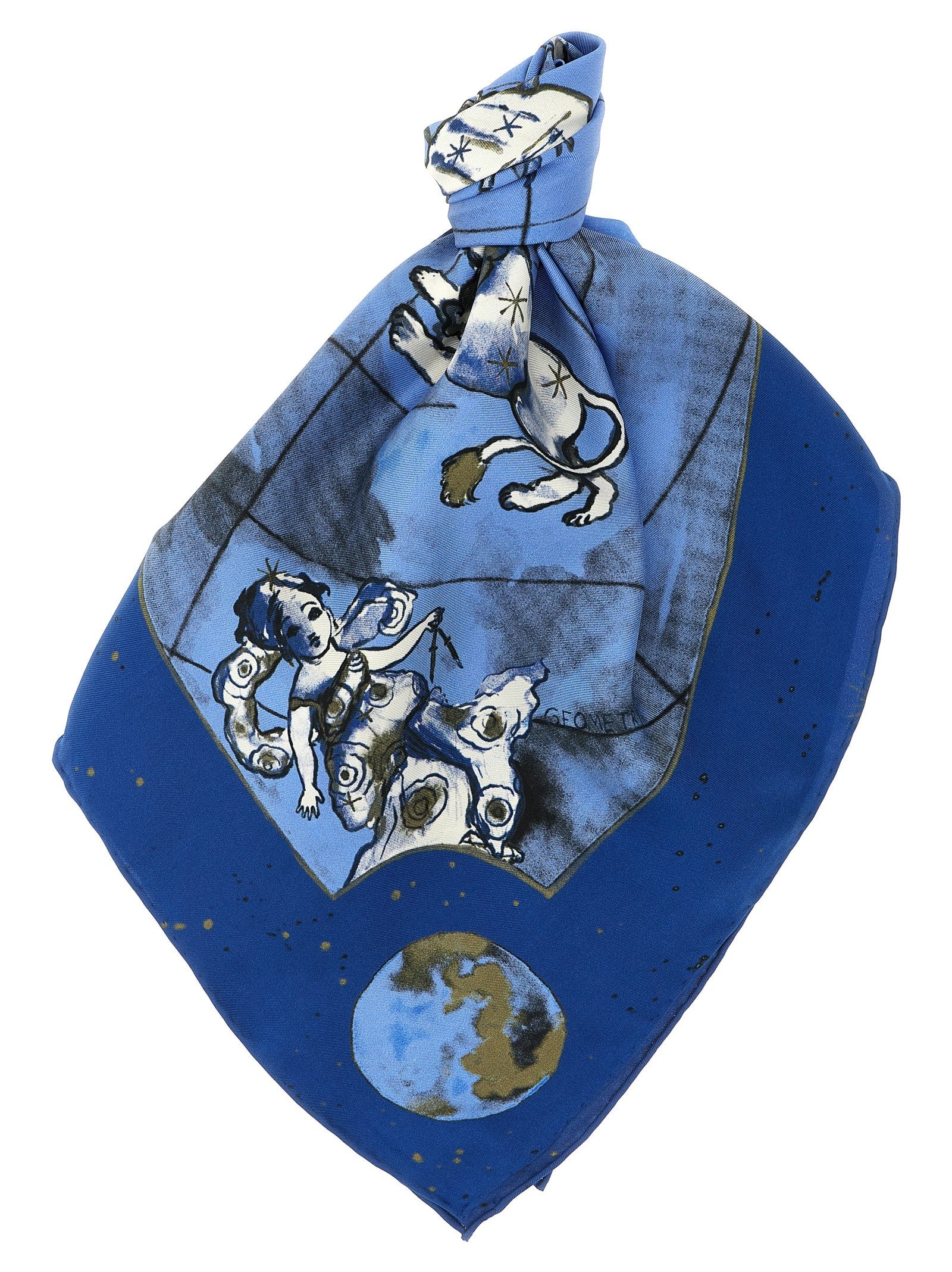 Diane Von Furstenberg Zodiac Flag Scarf Blue