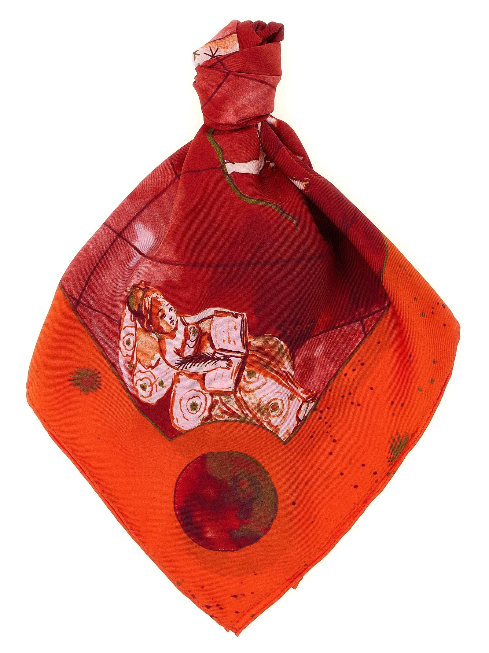 Diane Von Furstenberg Zodiac Flag Scarf Red