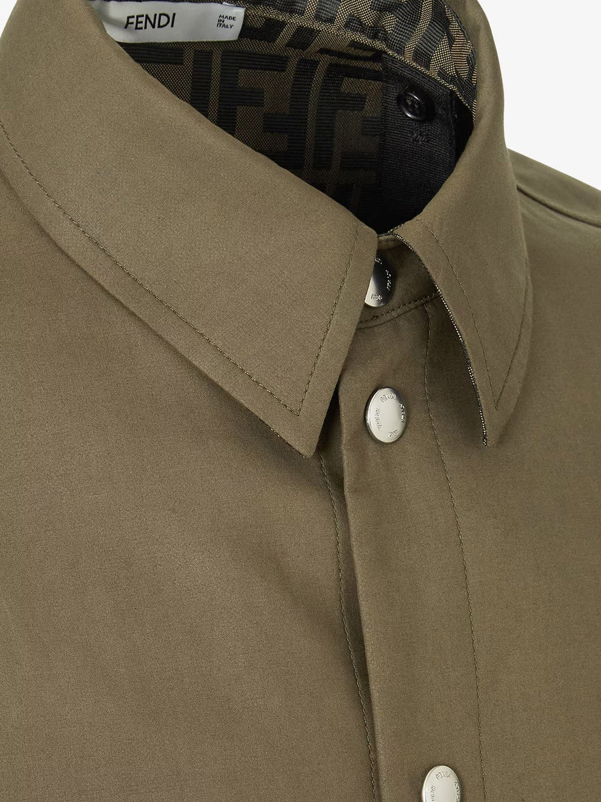 Fendi Men's Zucca Green FF Jacquard Nylon Blouson Brown